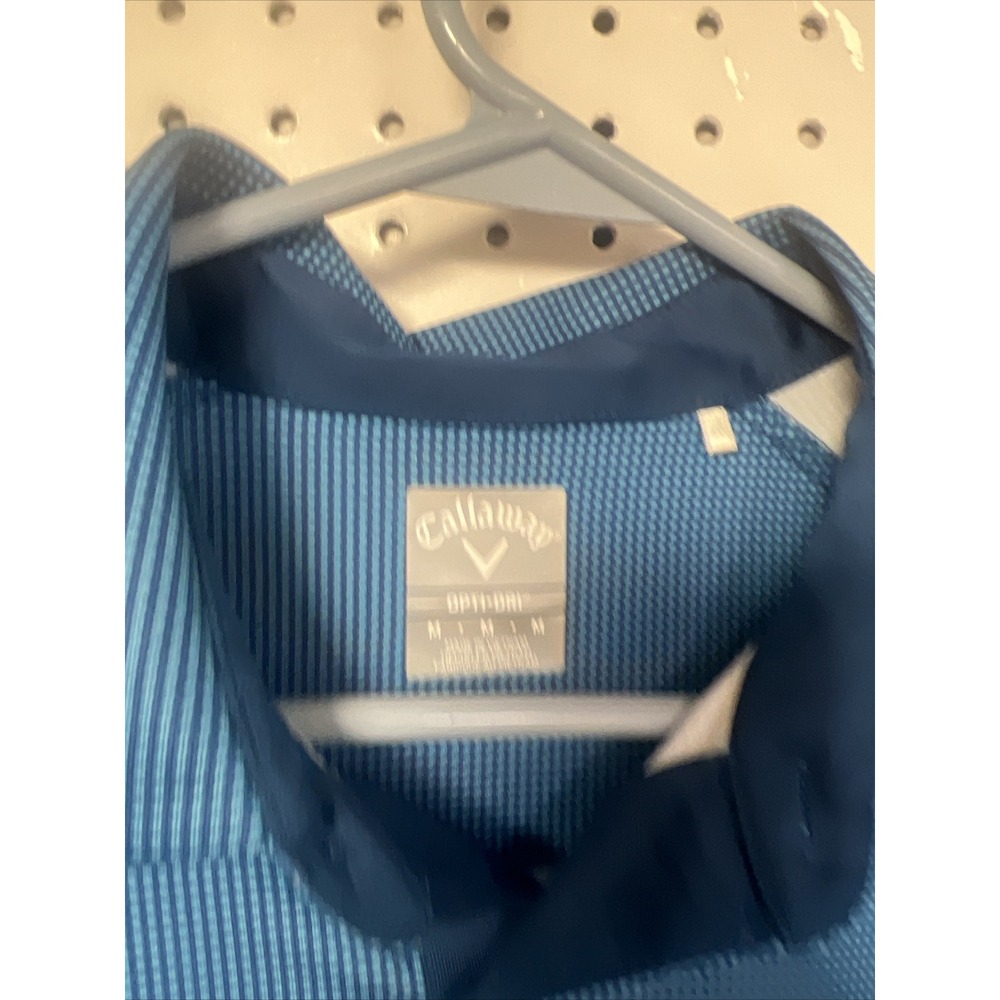 Callaway Opti- Dri‎ Men's Med Blue Patterned Short Sleeve Golf Polo Shirt - Picture 4 of 5
